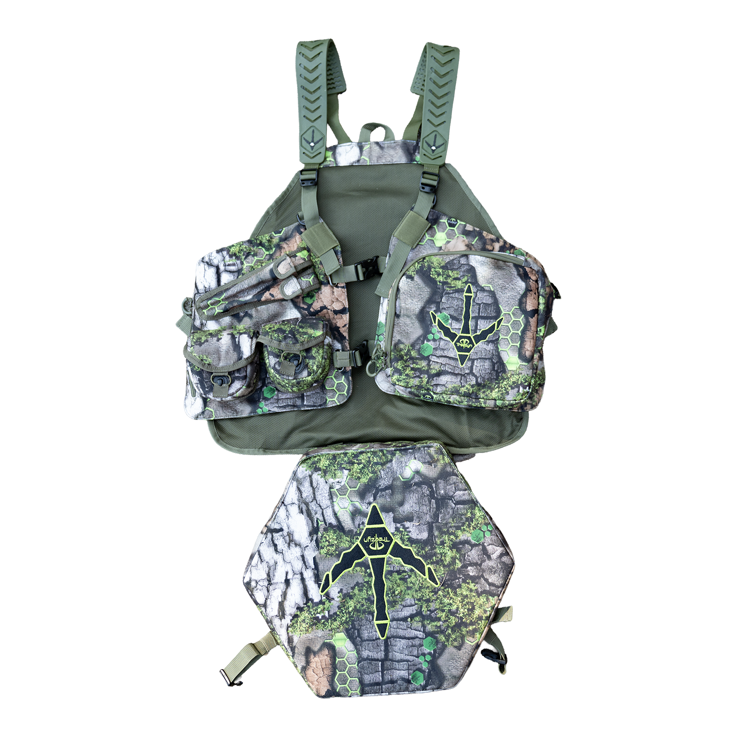 Treezyn Beard Buster Turkey Vest — front view showing 23 pockets and adjustable straps