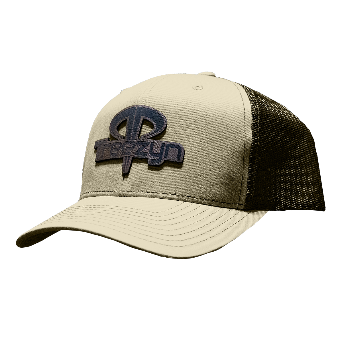 Tan Snapback with brown mesh