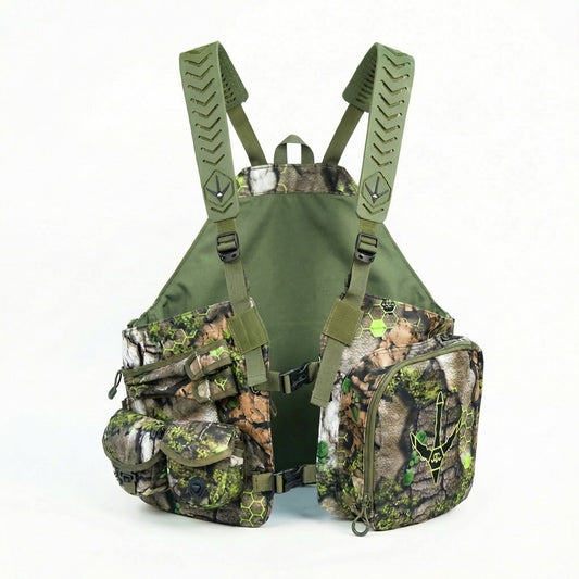 Treezyn Beard Buster Turkey Vest — front view showing 23 pockets and adjustable straps