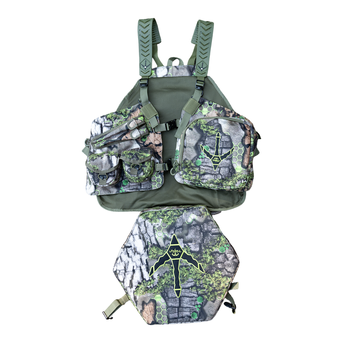 Treezyn Beard Buster Turkey Vest — front view showing 23 pockets and adjustable straps