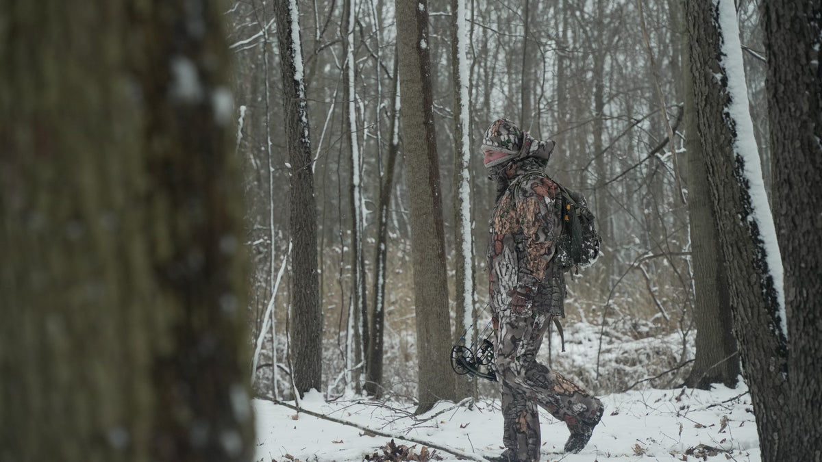 Hunter wearing the Treezyn Impizi Bibs and Parka together
