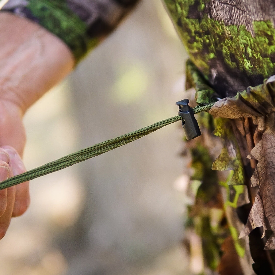 Leafy Suit, Ghillie Suit, Turkey Hunting, Bow Hunting, Predator Hunting, Draw string waistband